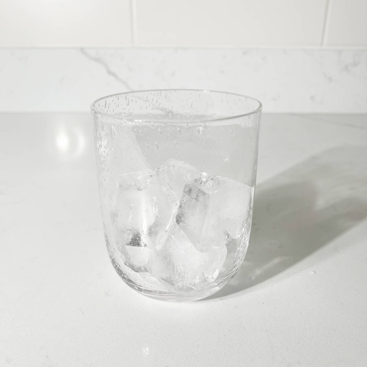 A glass of ice.