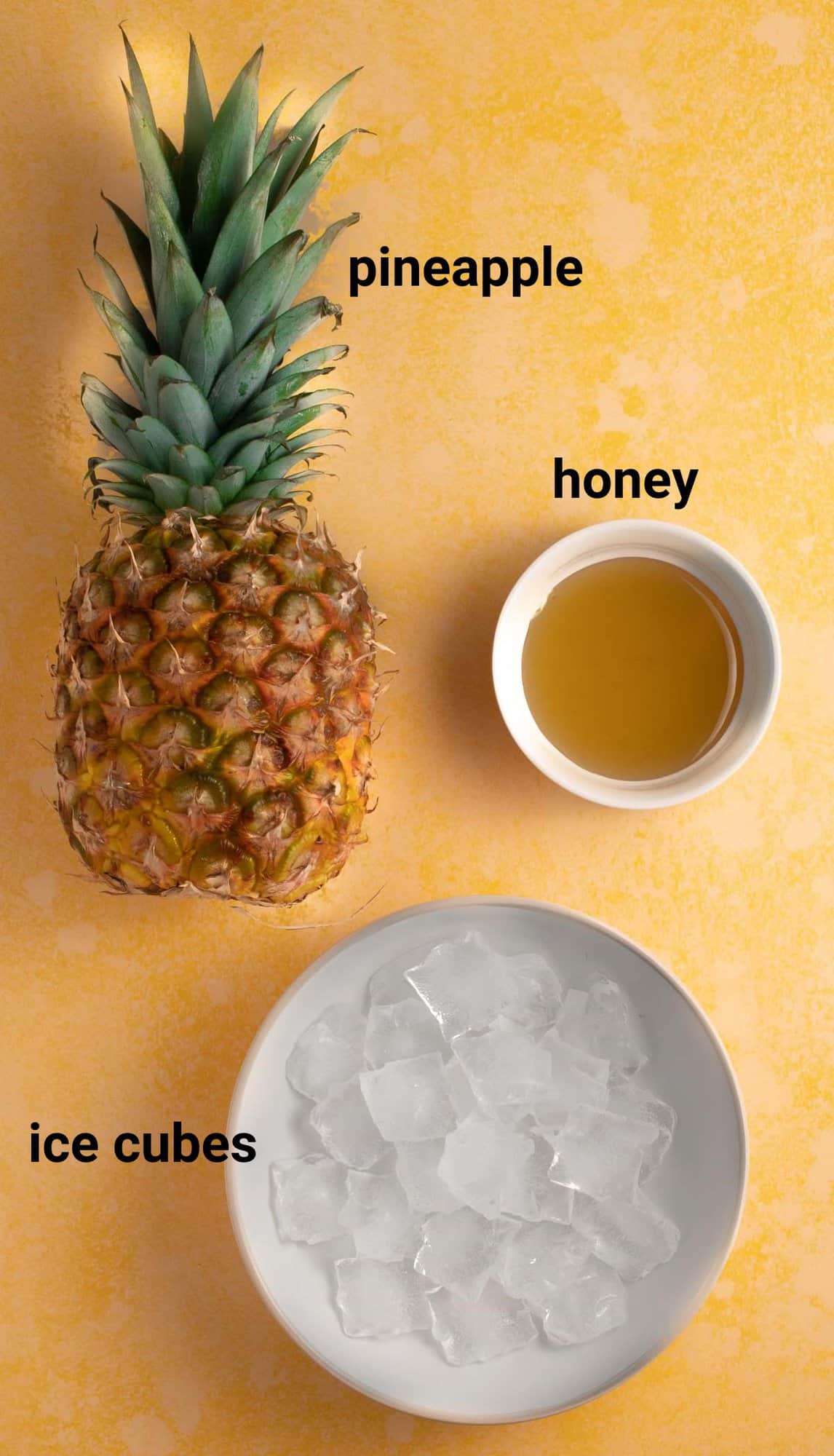 Pineapple slushie ingredients.