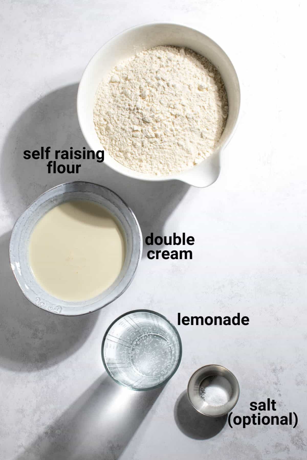 Ingredients for 3-ingredient scones. 