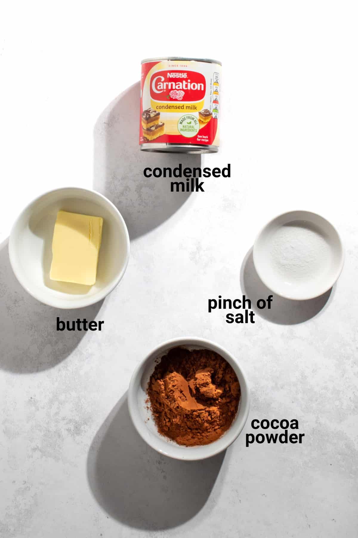 Brigadeiros ingredients.